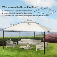 Outsunny Ersatzdach Pavillon Pavillon-Baldachin, wetterbeständig, 397 x 297 cm, Creme(m-3)