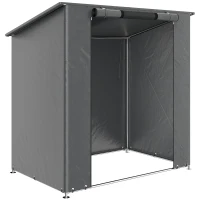 Outsunny Zeltgarage 1,9x1,2 m Wasserdicht Garagenzelt mit aufrollbarer Reißverschlusstür Belüftungsfenster Dunkelgrau(m-1)