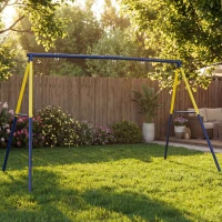 AIYAPLAY Balançoire portique pour enfant avec double balançoire cadre en acier, pour 3-8 ans, 260x160x178cm bleu(m-2)