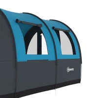 Outsunny Tente de camping 3 personnes avec 2 portes de chambre et sac de transport, imperméable dim. 480x260x200 cm(m-12)