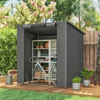 Outsunny Zeltgarage 1,9x1,2 m Wasserdicht Garagenzelt mit aufrollbarer Reißverschlusstür Belüftungsfenster Dunkelgrau(m-2)