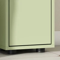 kleankin Armario Estrecho para Baño con Cajón y 4 Compartimentos Abiertos para Espacios Pequeños 20 x 20 x 180 cm Verde(m-7)