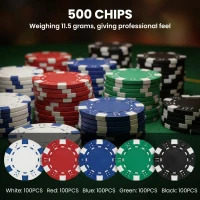 SPORTNOW 500-Piece Poker Chips Set with Card Shuffler, Card Shoe, Case, Casino Texas Holdem Poker Set with Mat, Silver Tone(m-7)