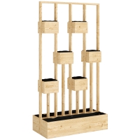Outsunny Hochbeet mit Rankgitter Körbe, Holz Pflanzkasten Pflanzkübel Blumenkasten, 90 x 45 x 170 cm
