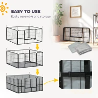 PawHut Steel Dog Whelping Box with Washable Whelping Pad, Wind-Resistant Cloth, for Small, Medium Dogs, 122 x 122 x 60cm(m-7)