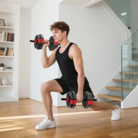 SPORTNOW 6-in-1 Hantelset Kurzhantel Set Kurzhanteln Langhanteln verstellbar 15 KG für Krafttraining Zuhause(m-10)