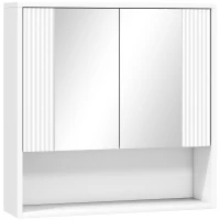 HOMCOM Armadietto Bagno Parete, Mobiletto Ante Soft-close, Ripiano Regolabile(m-1)