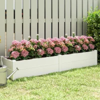 Outsunny Hochbeet Kunststoff, Steckbar Pflanzbeet mit DIY-Montage Frühbeet 197 x 54 x 33 cm Weiß(m-10)