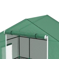 Outsunny Serre de jardin avec 1 porte, 2 fenetres et 2 étagères en forme de U pour Légumes Plantes Fleurs Bâche PE 140x73x190 cm(m-11)