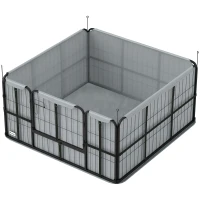PawHut Steel Dog Whelping Box with Washable Whelping Pad, Wind-Resistant Cloth, for Small, Medium Dogs, 122 x 122 x 60cm(m-11)