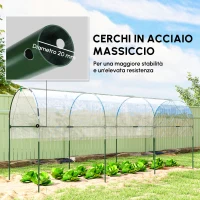 Outsunny Serra da Giardino, Serra per Pomodori con 4 Archi in Acciaio, Copertura in PVC, 4 x 1.23 x 1.71 m, Trasparente(m-5)