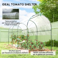 Outsunny Serra da Giardino, Serra per Pomodori con 4 Archi in Acciaio, Copertura in PVC, 4 x 1.23 x 1.71 m, Trasparente(m-6)