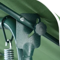 Outsunny Balancelle de Jardin 3 Places Toit imperméabilisé Inclinaison réglable Coussins Assise Dossier Vert Blanc rayé(m-10)