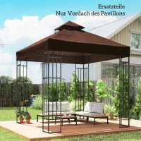 Outsunny 3 x 3 m Ersatzdach für Pavillon, Pavillon-Ersatzplane mit Wasserablauf-Löchern, UPF30+, Sonnenschutz, Kaffee(m-2)