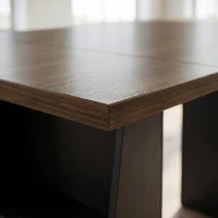 HOMCOM Escritorio con 4 Estantes Abiertos Diseño Industrial 140 cm Marrón y Negro(m-7)