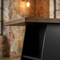 HOMCOM Escritorio con 4 Estantes Abiertos Diseño Industrial 140 cm Marrón y Negro(m-9)
