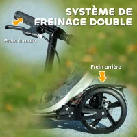 AIYAPLAY Trottinette enfants, trottinette pliable à 2 roues, guidon à 4 réglages en hauteur, 94 x 36 x 88-103 cm, noir(m-5)