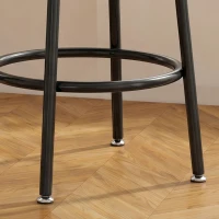HOMCOM Industrieel Bartafelset met 2 Gevoerde Krukken, Voetsteunen, Metalen Frame, Keukentafel met Opbergruimte, Rustiek Bruin(m-11)