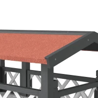 PawHut Cabane Chat Extérieur avec Terrasse, Escalier, Toit, Niche Villa, 77 x 50 x 73 cm Blanc et Rouge(m-12)