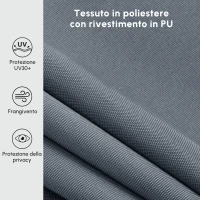 Outsunny Tenda da sole retrattile su palo con manovella e altezza regolabile, Grigio scuro(m-6)