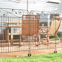 Outsunny Gartenzaun Gitterzaun Zaun, Vintage-Design, wetterbeständig, 3,52 x 1,1m, Schwarz(m-10)