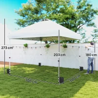 Outsunny Pavillon 3 x 3 m Wasserdicht Stabil Winterfest Pop-up Faltpavillon, UV 50+ mit Tasche Sandsäcke(m-3)