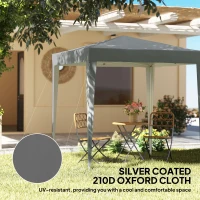 Garden Pop Up Gazebo Marquee Party Tent Canopy with free Carrying Case, Removable 2 Walls, 2 Windows, 2m x 2m, Grey(m-5)