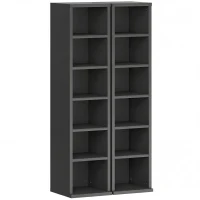 HOMCOM Lot de 2 étagères colonnes armoire de rangement CD-DVD 12 compartiments 21 x 22,5 x 88,5 cm capacité 204 CD noir(m-1)