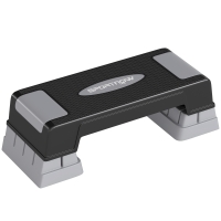 SPORTNOW Stepper Fitness Aérobic 3 Niveaux, Hauteur Réglable 12/17,5/22,5 cm, Surface Antidérapante, Charge 250 kg, Gris