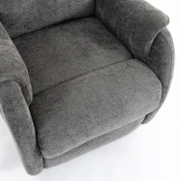 HOMCOM Elektrische relaxfauteuil met sta-op hulp voor senioren, chenille-look, met afstandsbediening en zijvakken, donkergrijs(m-11)