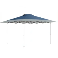 Outsunny Pavillon ca. 4x4m Wasserdicht Stabil Winterfest Pop-up Faltpavillon mit Ein-Schritt-Schließfunktion UV 50+(m-1)
