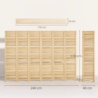 HOMCOM Paravent intérieur en bois 4 panneaux 160 x 170 cm, séparateur de pièce pliable 3 étagères, bois naturel effet brûlé(m-3)