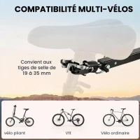 SPORTNOW Remorque Vélo Cargo Chariot de Transport Pliable Caisse Plastique 65L Couvercle Dégagement Rapide 145x51,5x72cm Noir(m-9)