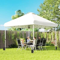 Outsunny Pavillon 3 x 3 m Wasserdicht Stabil Winterfest Pop-up Faltpavillon, UV 50+ mit Tasche Sandsäcke(m-2)
