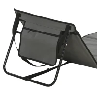 Outsunny Lot de 2 tapis de plage rembourré dossier inclinable multi-positions acier polyester gris(m-12)