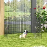 PawHut Huisdierren, speelren voor puppy's en kleine honden, met deur, geschikt voor binnen en buiten, 91 cm, Zwart(m-10)