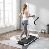 HOMCOM Cinta de Andar Plegable Cinta de Correr Eléctrica Velocidad de 1-10km/h con Pantalla LCD y Carga Máx. 110 kg para Fitness Hogar Oficina 125x61x118 cm Blanco y Negro(m-10)