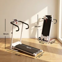 HOMCOM Cinta de Andar Plegable Cinta de Correr Eléctrica Velocidad de 1-10km/h con Pantalla LCD y Carga Máx. 110 kg para Fitness Hogar Oficina 125x61x118 cm Blanco y Negro(m-3)