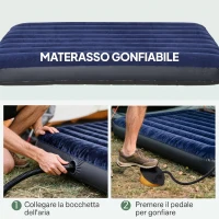 Outsunny Set da Campeggio Tenda Letto 2 Persone Materasso Gonfiabile con Borsa per il Trasporto Polietilene Verde(m-7)