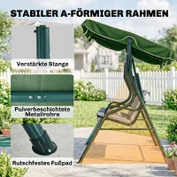 Outsunny Balancelle de Jardin 3 Places Toit imperméabilisé Inclinaison réglable Coussins Assise Dossier Vert Blanc rayé(m-6)
