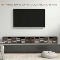 HOMCOM Set de 2 rafturi pentru CD-uri cu polițe reglabile pentru 204 CD-uri, 21x22,5x88,5 cm, gri(m-8)