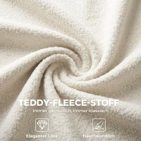 HOMCOM Draaibare bureaustoel met teddyfleece, in hoogte verstelbaar, met wieltjes, comfortschuim, crème(m-7)