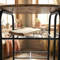 HOMCOM Conjunto de Comedor 3 Piezas Mesa de Cocina y Sillas para 2 Personas con Estante Salón Marrón Rústico Efecto Madera(m-8)