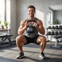 HOMCOM Kettlebell 14kg in Plastica e Sabbia con Base Piatta e Impugnatura, Nero(m-9)