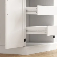 HOMCOM Aparador Alto de Cocina Armario de Cocina con 4 Puertas 3 Cajones 8 Especieros y Estantes Regulables 76 x 40 x 182 cm Blanco(m-9)
