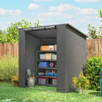 Outsunny Zeltgarage 1,9x1,2 m Wasserdicht Garagenzelt mit aufrollbarer Reißverschlusstür Belüftungsfenster Dunkelgrau(m-10)