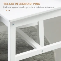HOMCOM Set da 4 sedie da pranzo sedie da cucina sedie, legno massiccio, 41 cm x 46,5 cm x 85,5 cm, Bianco(m-5)