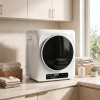 HOMCOM 1000 W Kompakt-Ablufttrockner mit Extra-Trocken & ECO-Modi, Timer- und Temperatureinstellungen, Weiß(m-2)