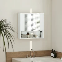 HOMCOM Armadietto Bagno Parete, Mobiletto Ante Soft-close, Ripiano Regolabile(m-9)