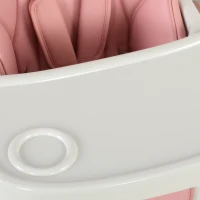 AIYAPLAY Trona Plegable para Niños 6-36 Meses con Altura Ajustable Doble Bandeja Lavable Ruedas Rosa(m-10)